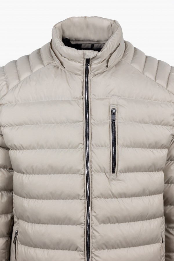 Men's Beige  Jacket with detachable Hood