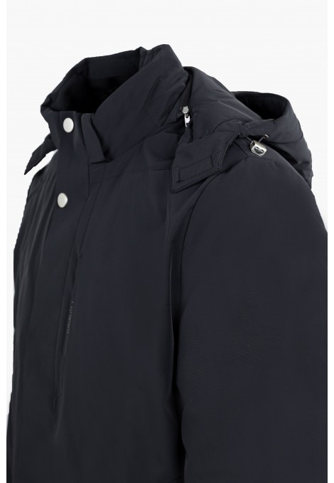 Men's Black Jacket with Removable Hood