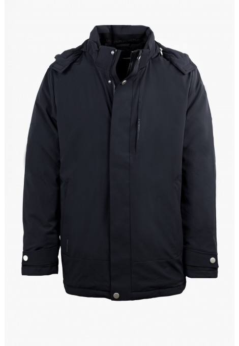 Men's Black Jacket with Removable Hood
