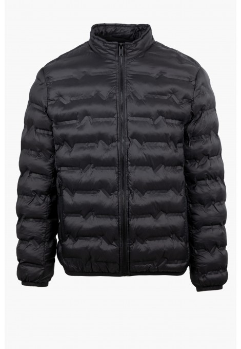 Men's 2 in 1 Waterproof Black Jacket with Removable Hood.