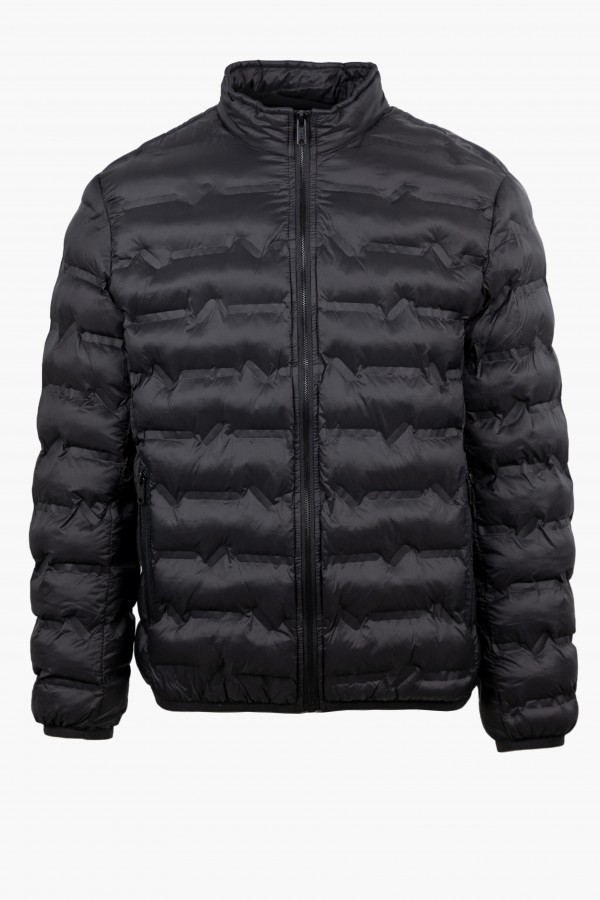 Men's 2 in 1 Waterproof Black Jacket with Removable Hood.
