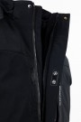 Men's 2 in 1 Waterproof Black Jacket with Removable Hood.