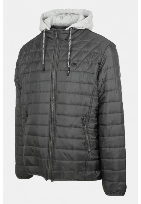 Ανδρικό Μαύρο Μπουφάν με αποσπώμενη Κουκούλα