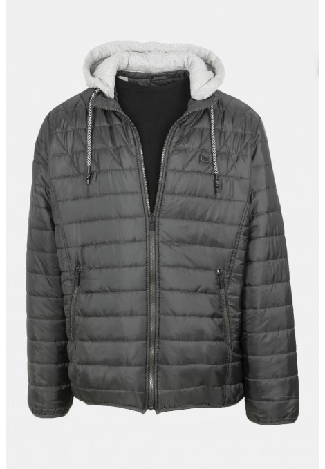 Ανδρικό Μαύρο Μπουφάν με αποσπώμενη Κουκούλα