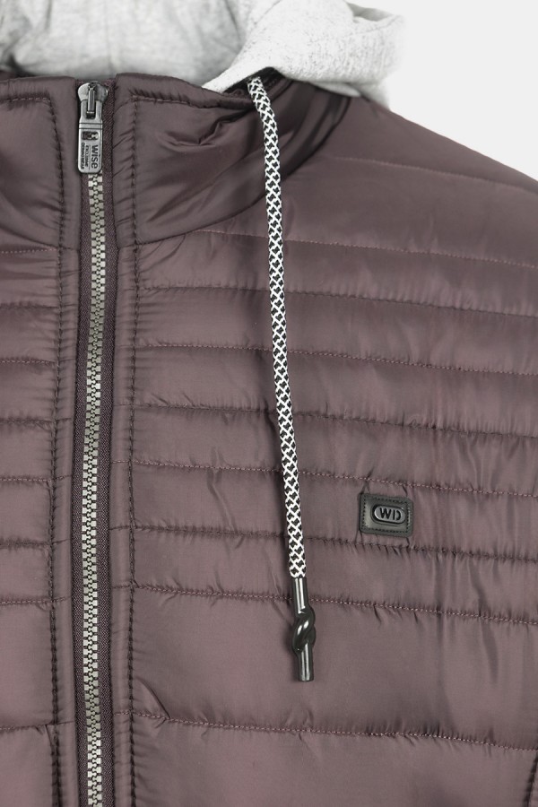 Ανδρικό Μπορντό Μπουφάν με αποσπώμενη Κουκούλα