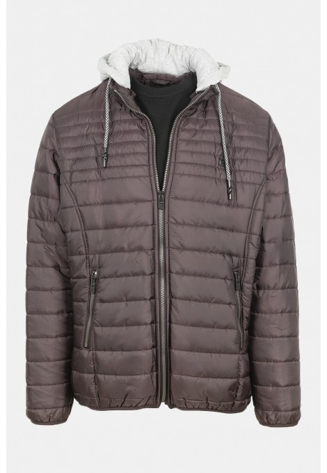 Ανδρικό Μπορντό Μπουφάν με αποσπώμενη Κουκούλα