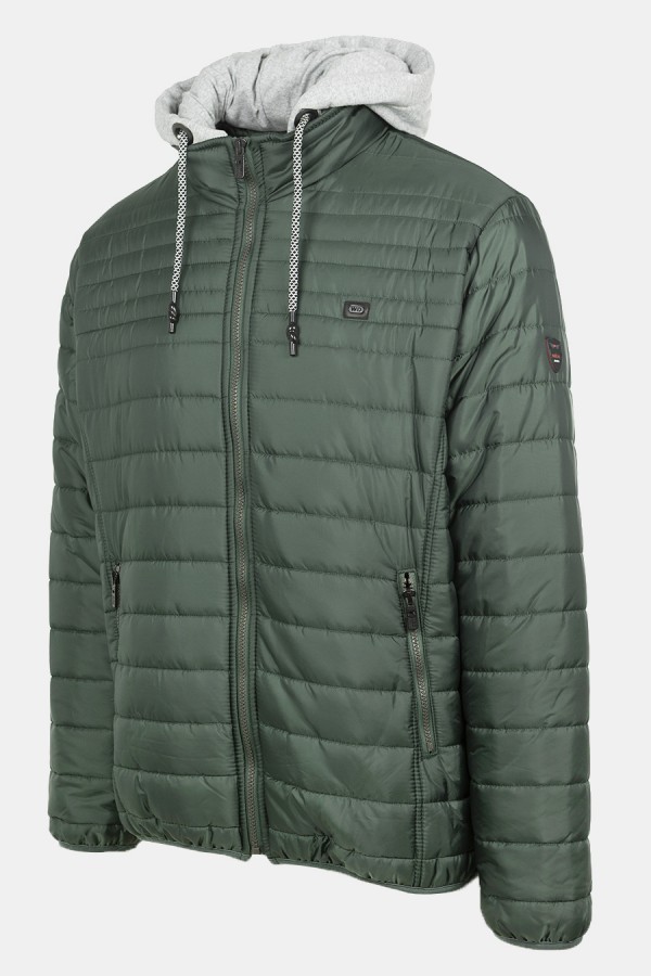 Ανδρικό Πράσινο Μπουφάν με αποσπώμενη Κουκούλα