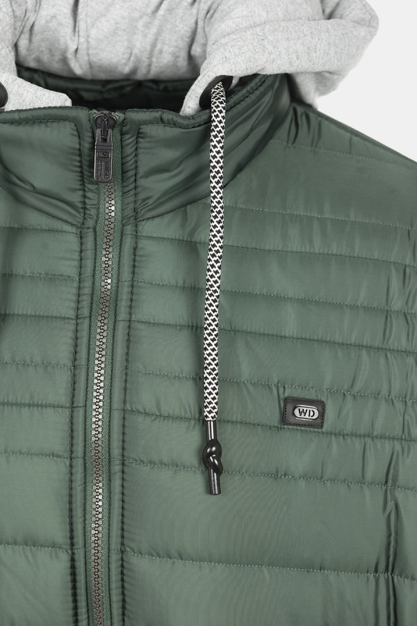 Ανδρικό Πράσινο Μπουφάν με αποσπώμενη Κουκούλα