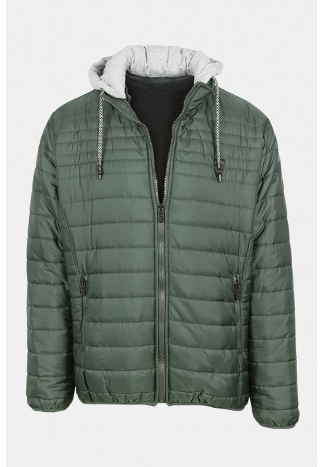 Ανδρικό Πράσινο Μπουφάν με αποσπώμενη Κουκούλα