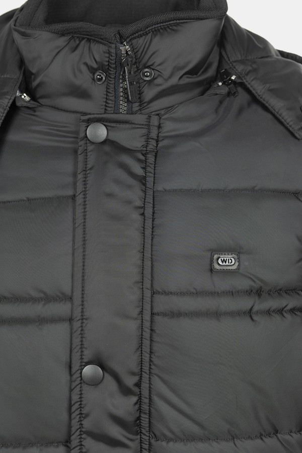 Ανδρικό Μαύρο Αμάνικο Μπουφάν με Αποσπώμενη Κουκούλα