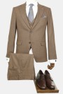 Men's Brown Suit Mixed Wool