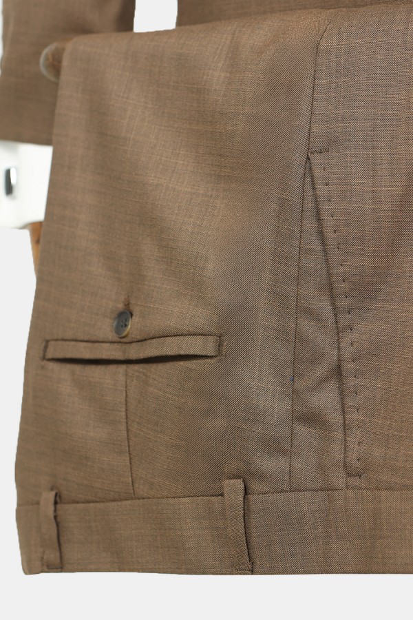 Men's Brown Suit Mixed Wool