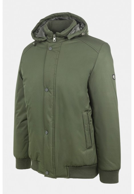 Ανδρικό Πράσινο Μπουφάν με Αποσπώμενη Κουκούλα 