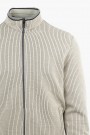 Men's Sweatshirt Cardigan with Textured Weave in Beige 