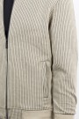 Men's Sweatshirt Cardigan with Textured Weave in Beige 