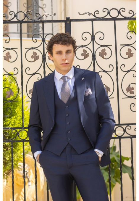 Ανδρικό Σκούρο Mπλε Κοστούμι Mixed Wool