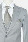 Men's Light Grey Suit Mixed Wool