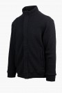 Men's Hidden-Zip Sweatshirt Cardigan in Black 