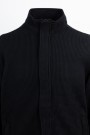 Men's Hidden-Zip Sweatshirt Cardigan in Black 
