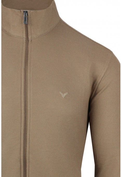 Men's Camel Cotton Cardigan