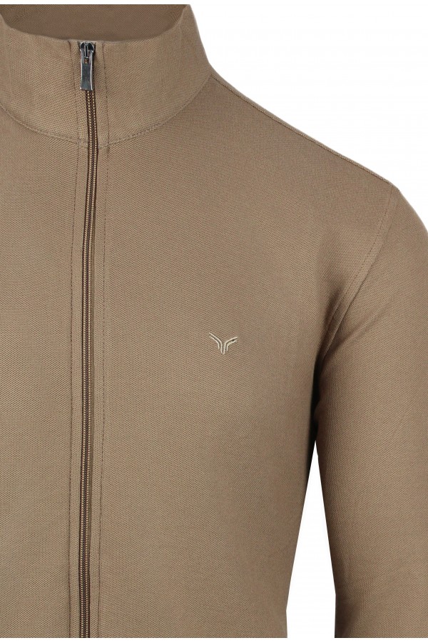 Men's Camel Cotton Cardigan