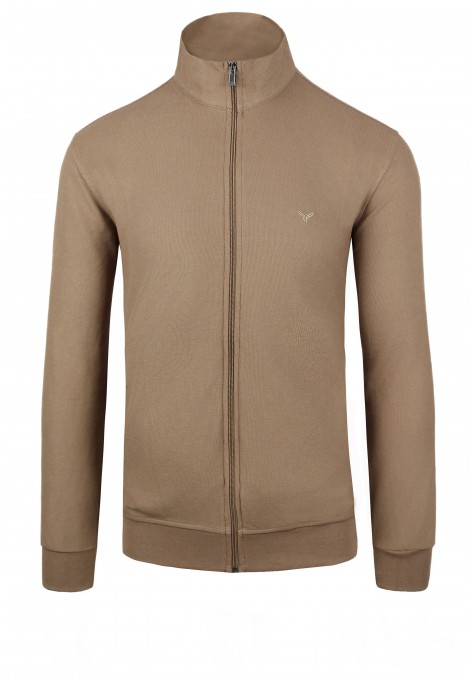 Men's Camel Cotton Cardigan