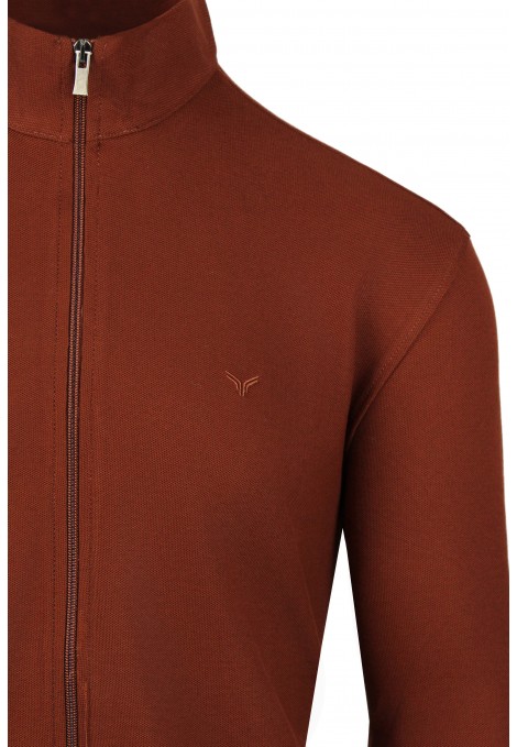 Men's Dark Red Cotton Cardigan