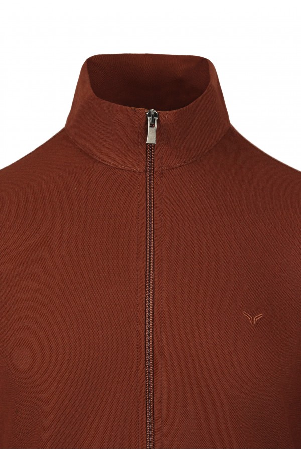 Men's Dark Red Cotton Cardigan