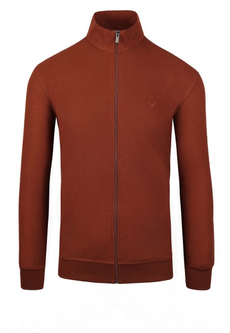 Men's Dark Red Cotton Cardigan