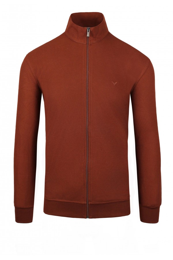 Men's Dark Red Cotton Cardigan