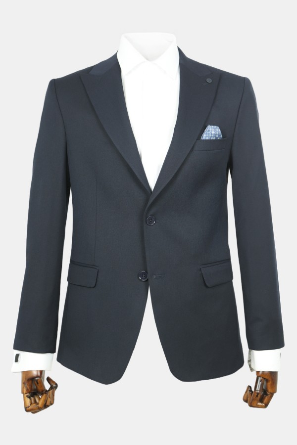 Ανδρικό Σκούρο Mπλε Σακάκι Mixed Wool