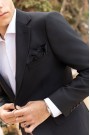 Men's Black Suit Mixed Wool