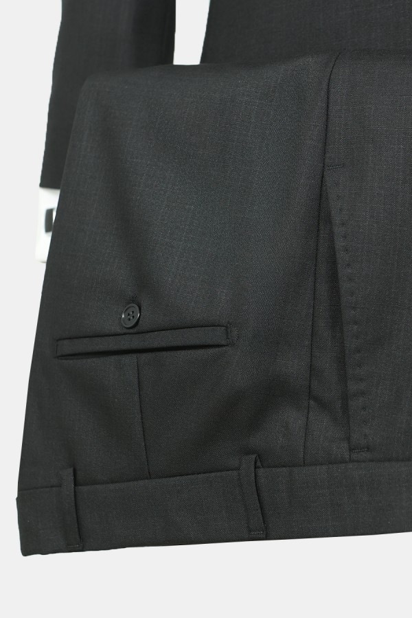 Men's Black Suit Mixed Wool