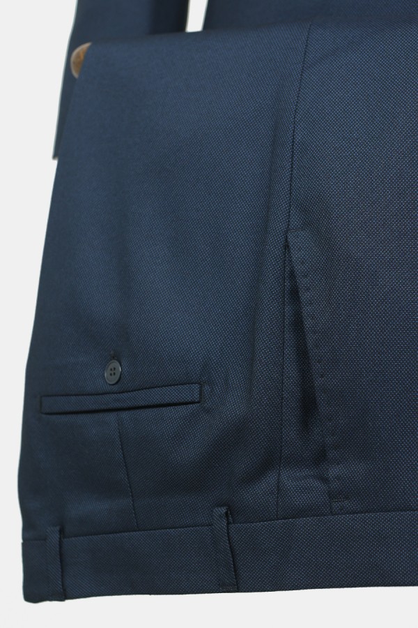 Men's Dark Blue Suit- Textured Weave