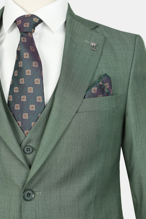 Men's Green Suit Mixed Wool