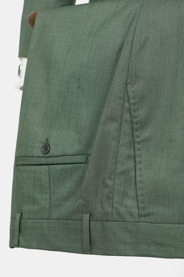 Men's Green Suit Mixed Wool