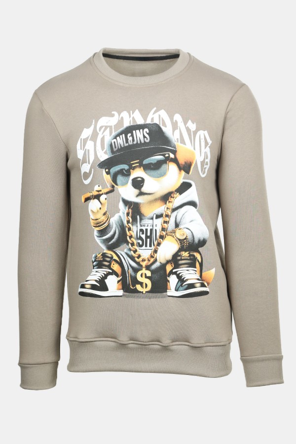 Καφέ Μπλούζα Φούτερ