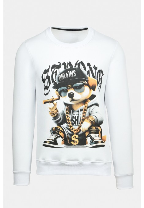 Λευκή Μπλούζα Φούτερ