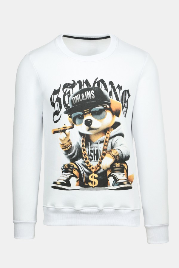 Λευκή Μπλούζα Φούτερ