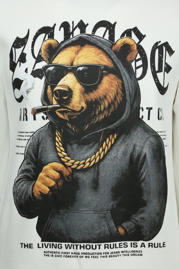 Λευκή Μπλούζα Φούτερ