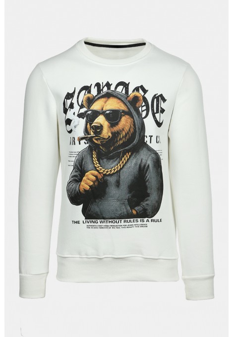 Λευκή Μπλούζα Φούτερ