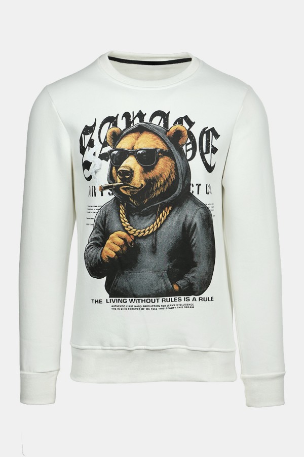 Λευκή Μπλούζα Φούτερ