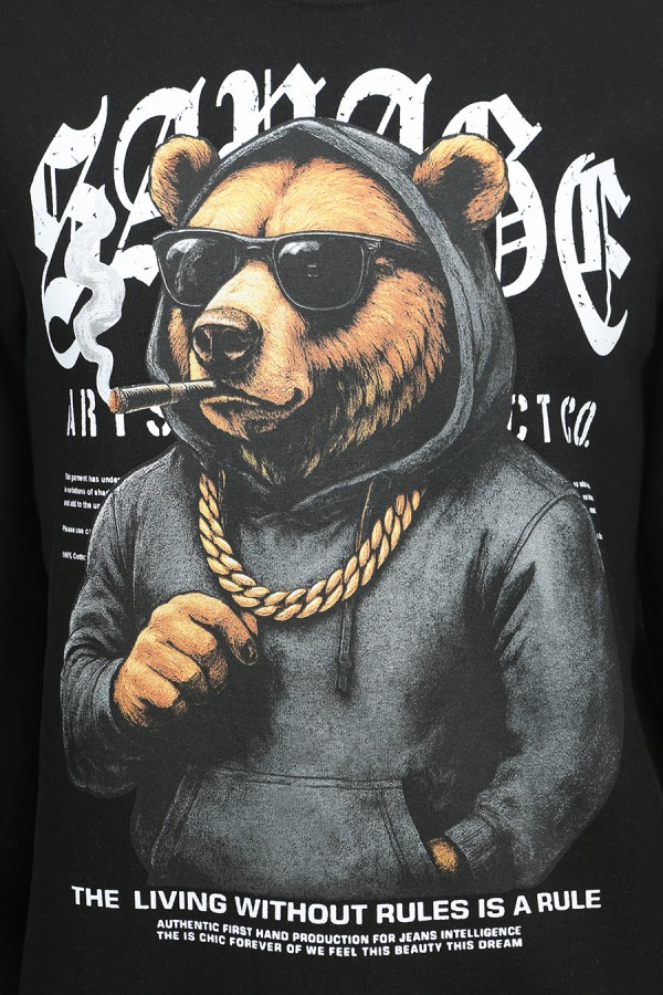 Μαύρη Μπλούζα Φούτερ