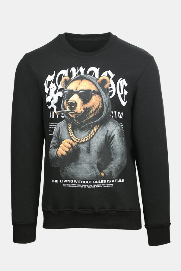 Μαύρη Μπλούζα Φούτερ