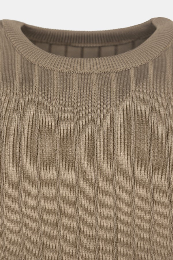 Ανδρική Καφέ Πλεχτή Μπλούζα