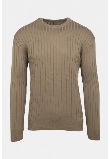 Ανδρική Καφέ Πλεχτή Μπλούζα