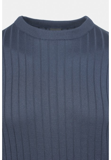 Men's Dark Blue Knitted T-shirt