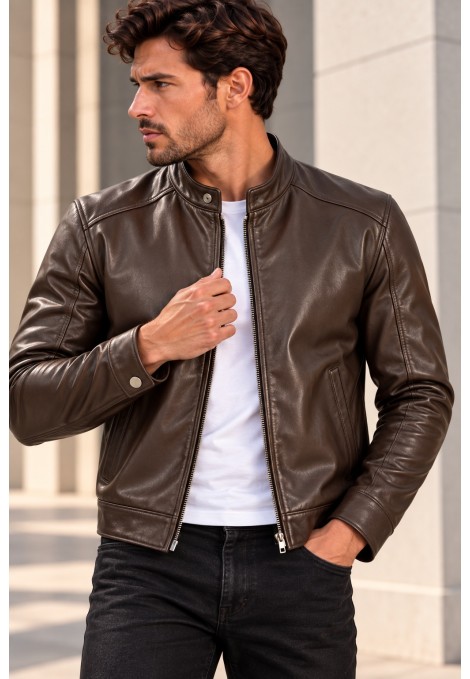 Men's Brown Leather Jacket