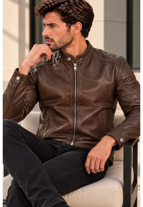 Men's Brown Leather Jacket