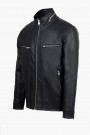 Ανδρικό Μαύρο Μπουφάν από Οικολογικό Δέρμα